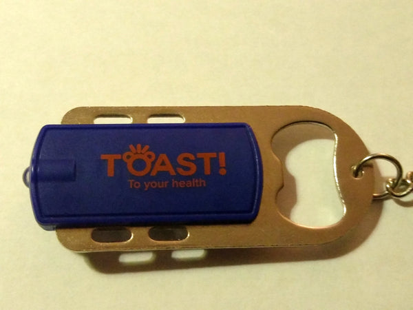 Toast! Keychain Bottle Opener (w/flashlight)
